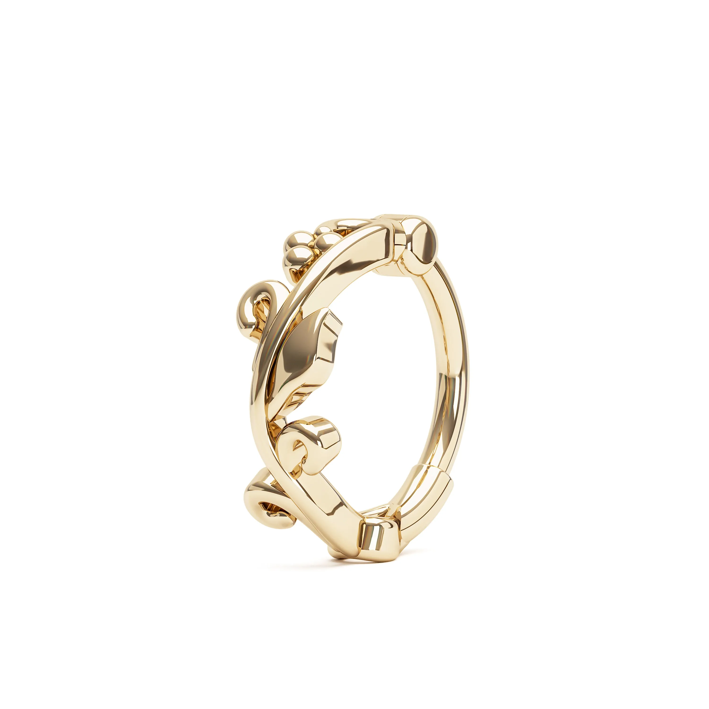14K Gold Leaf Nose Clicker Hoop