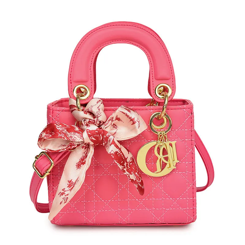 2025 Leather Rhombic Crossbody Bag  Shiny Small Daifei Shoulder Square Bag for Women