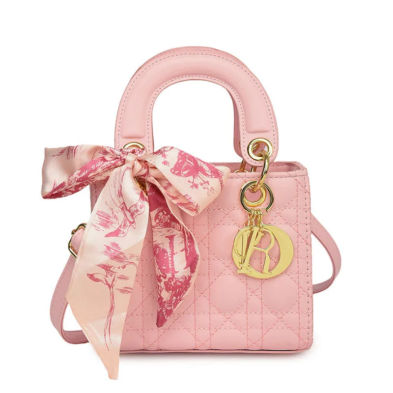 2025 Leather Rhombic Crossbody Bag  Shiny Small Daifei Shoulder Square Bag for Women