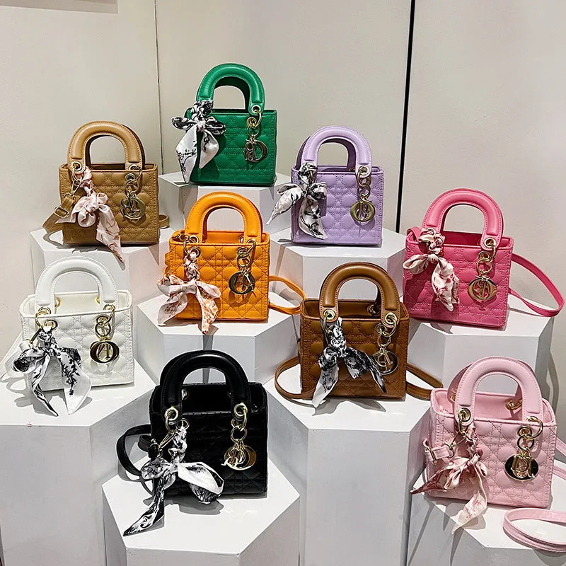 2025 Leather Rhombic Crossbody Bag  Shiny Small Daifei Shoulder Square Bag for Women