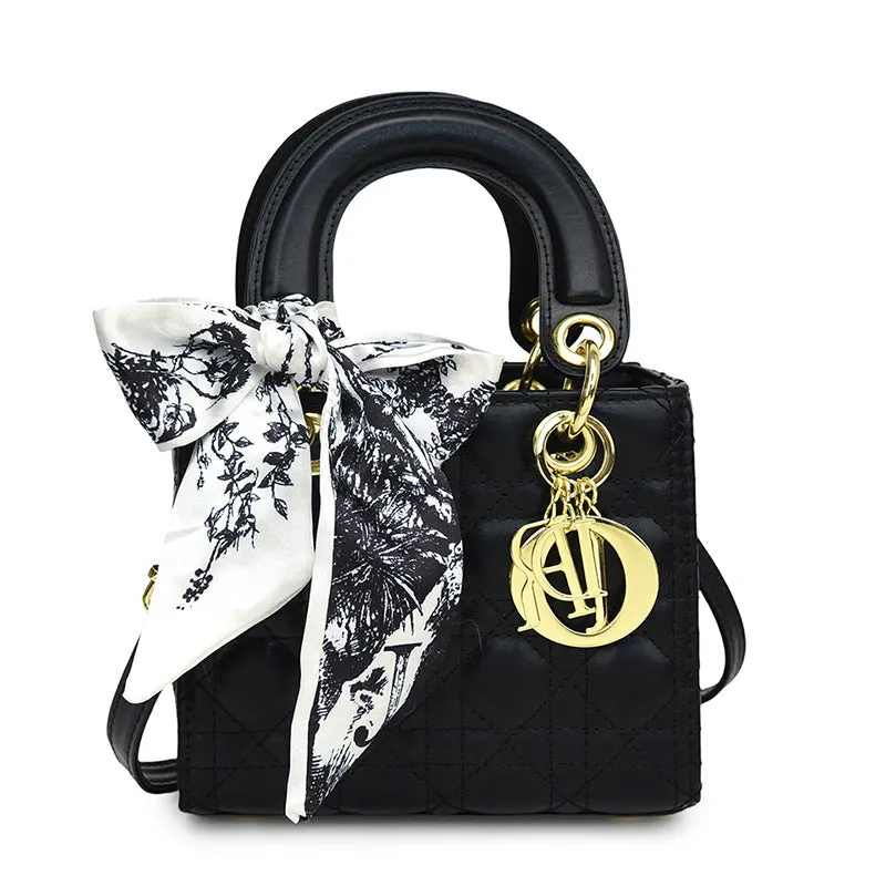 2025 Leather Rhombic Crossbody Bag  Shiny Small Daifei Shoulder Square Bag for Women
