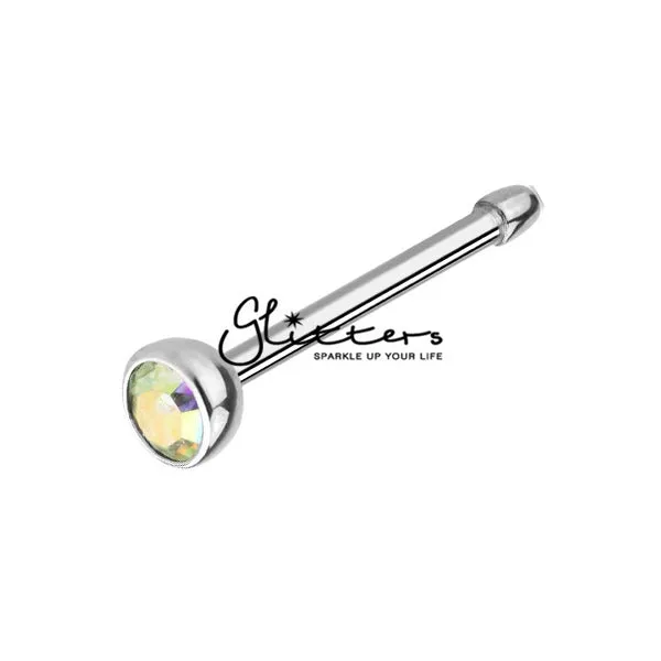 20GA 316L Surgical Steel Press Fit Nose Bone with C.Z