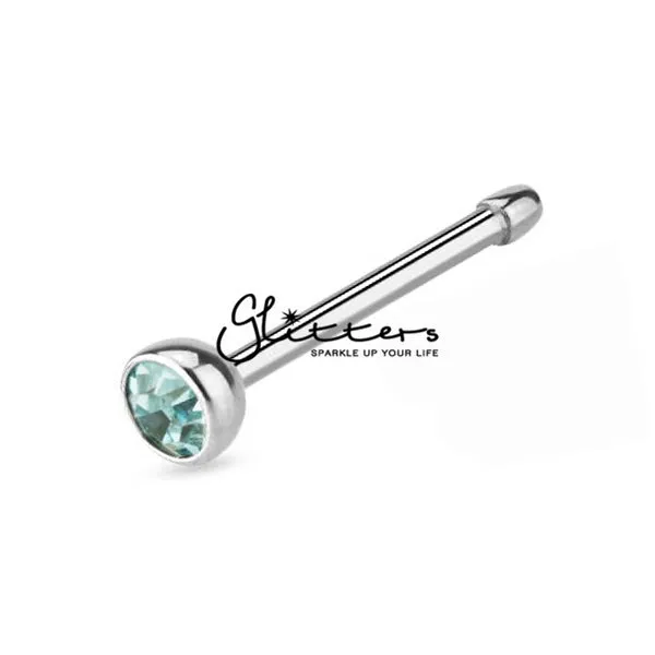 20GA 316L Surgical Steel Press Fit Nose Bone with C.Z