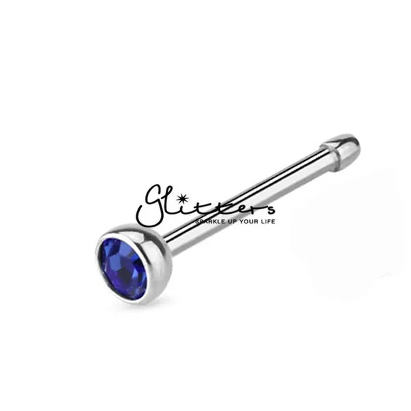20GA 316L Surgical Steel Press Fit Nose Bone with C.Z
