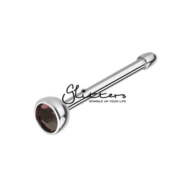 20GA 316L Surgical Steel Press Fit Nose Bone with C.Z