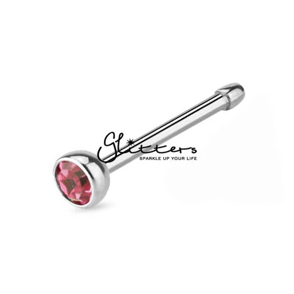 20GA 316L Surgical Steel Press Fit Nose Bone with C.Z