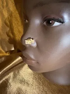 Brat Word Halo Detail Nose Stud Jewelry