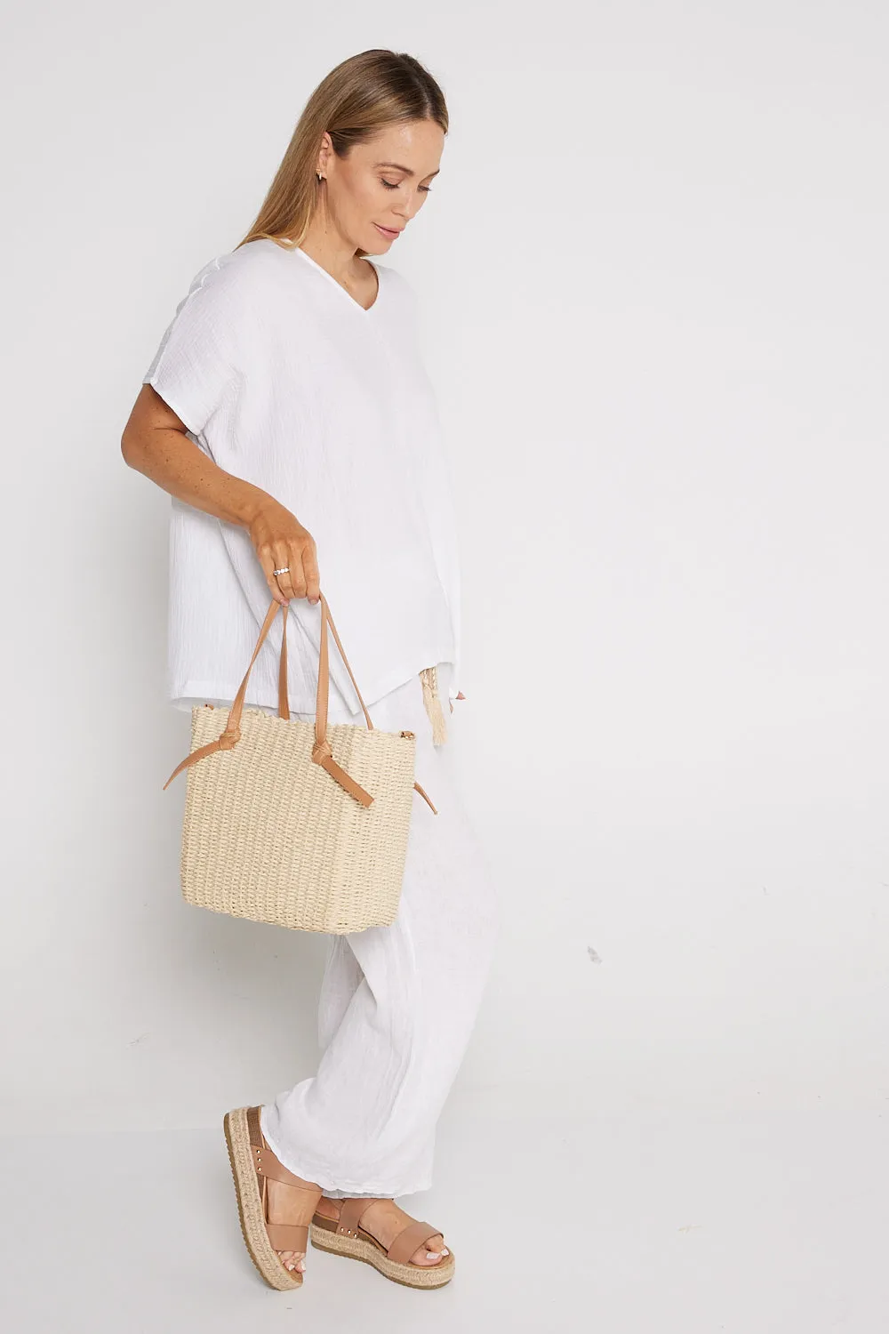 Caribbean Raffia Tote Bag - Natural