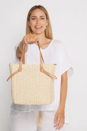 Caribbean Raffia Tote Bag - Natural