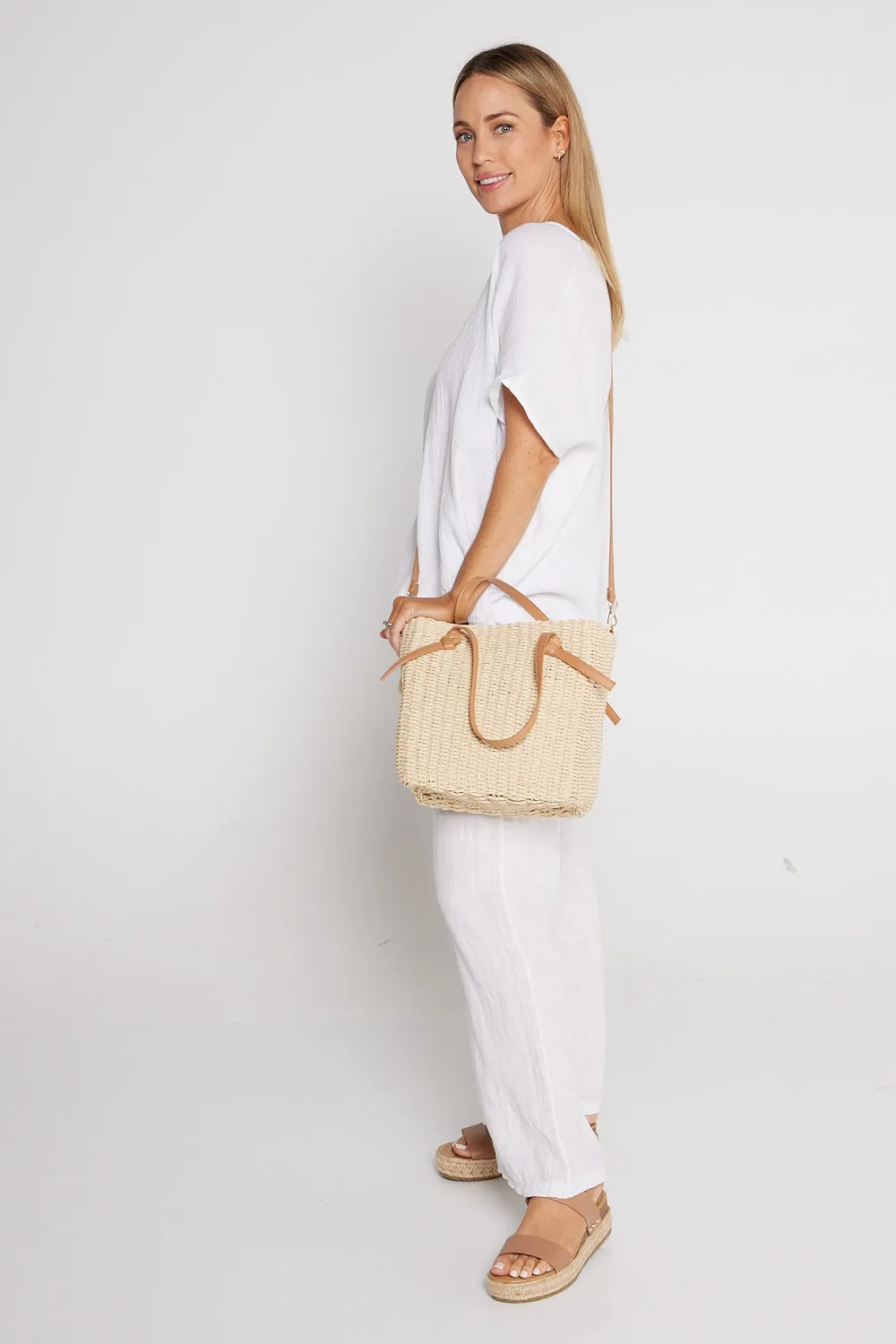 Caribbean Raffia Tote Bag - Natural