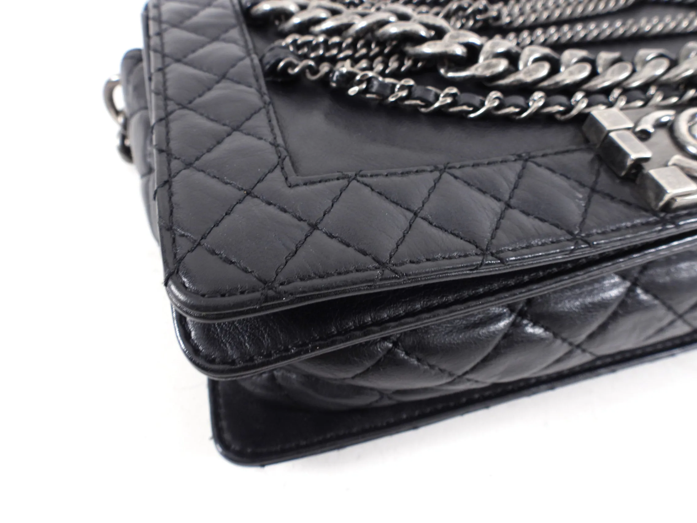 Chanel Paris Dallas Black Medium Boy Enchained Soft Bag