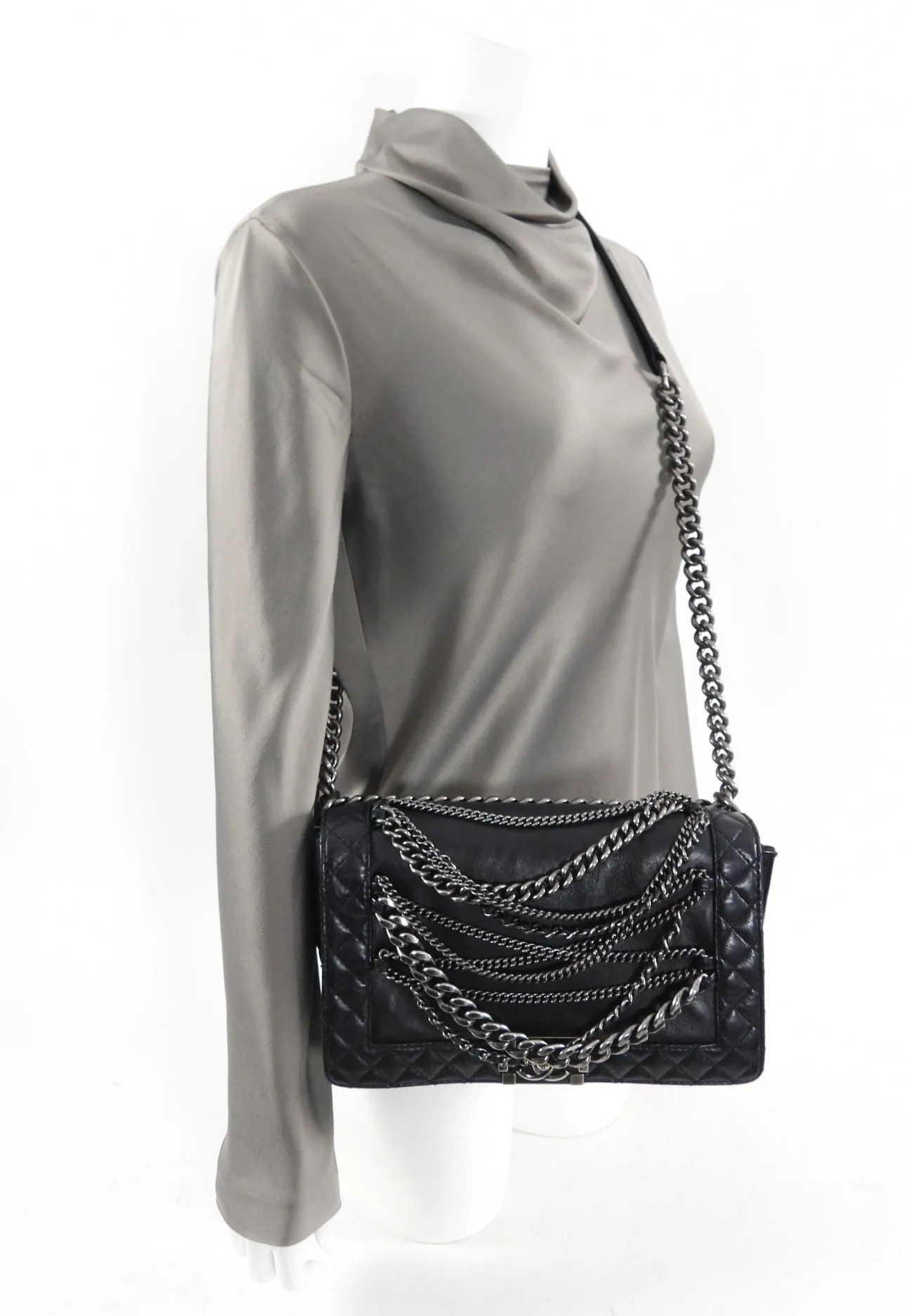 Chanel Paris Dallas Black Medium Boy Enchained Soft Bag