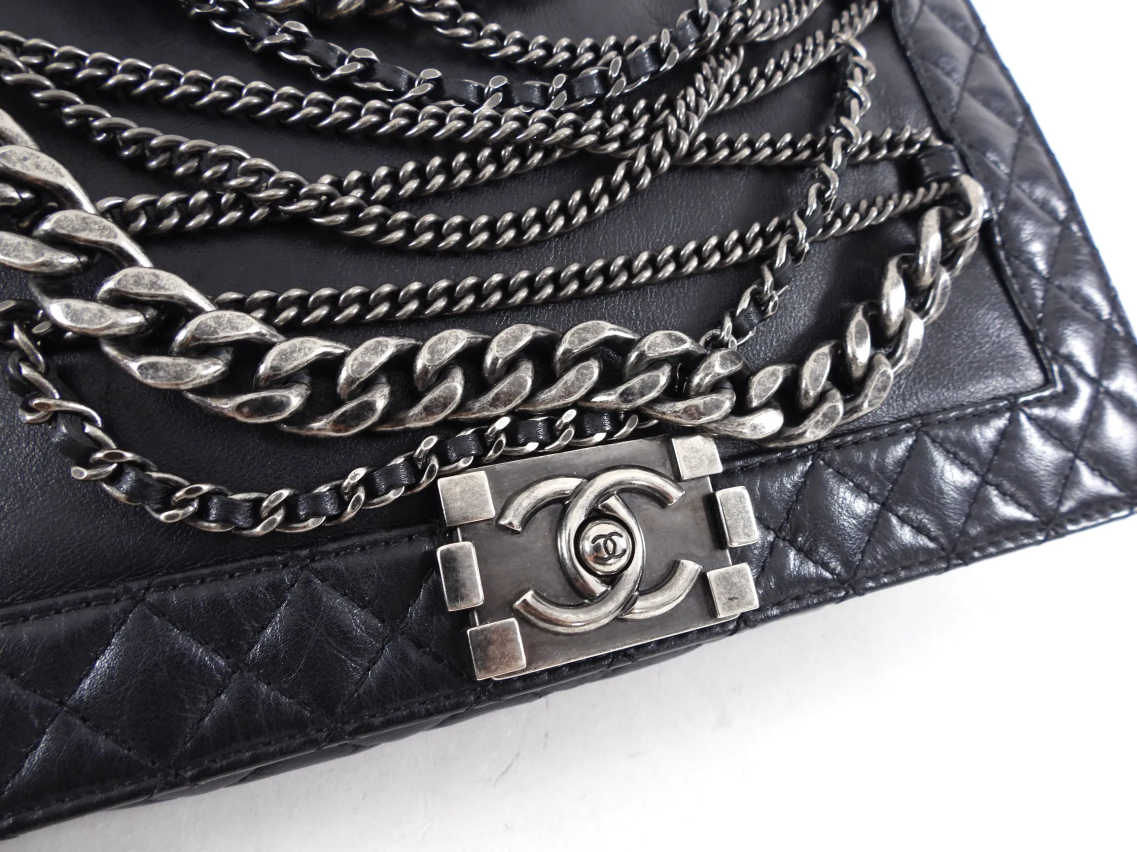 Chanel Paris Dallas Black Medium Boy Enchained Soft Bag