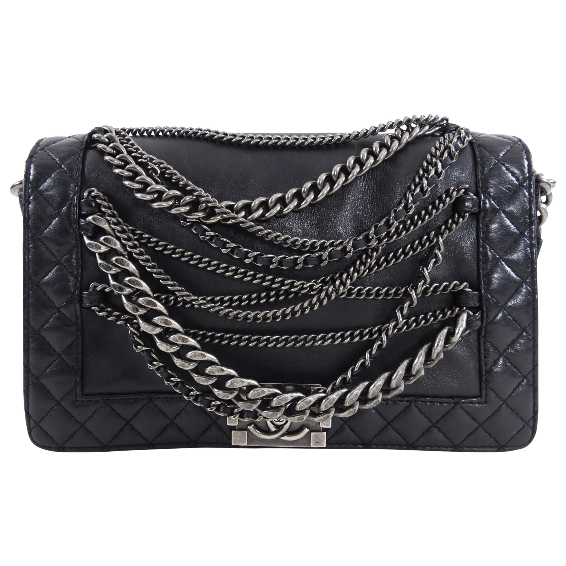 Chanel Paris Dallas Black Medium Boy Enchained Soft Bag