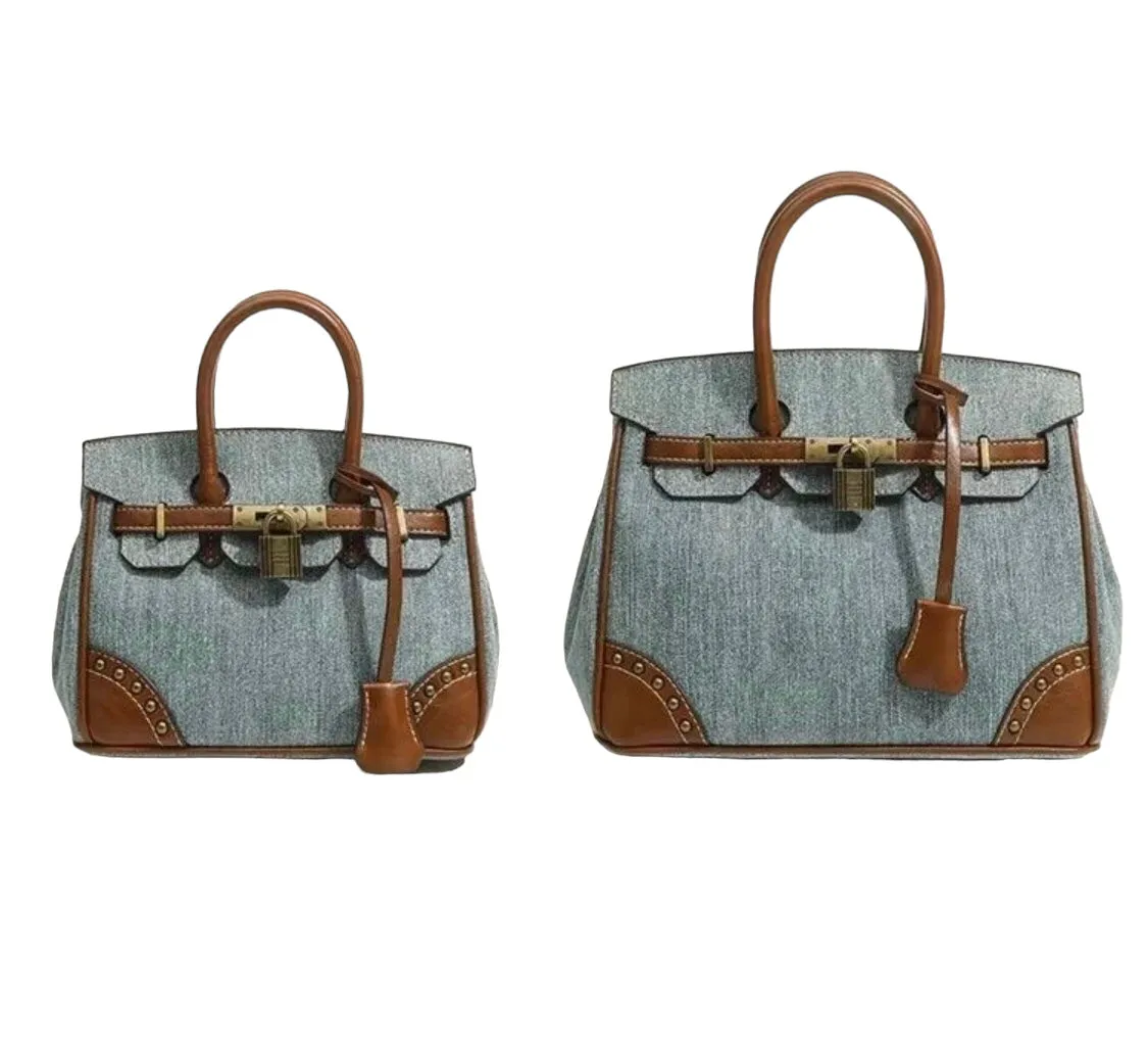 Denim Blue Leather Birkin Bag
