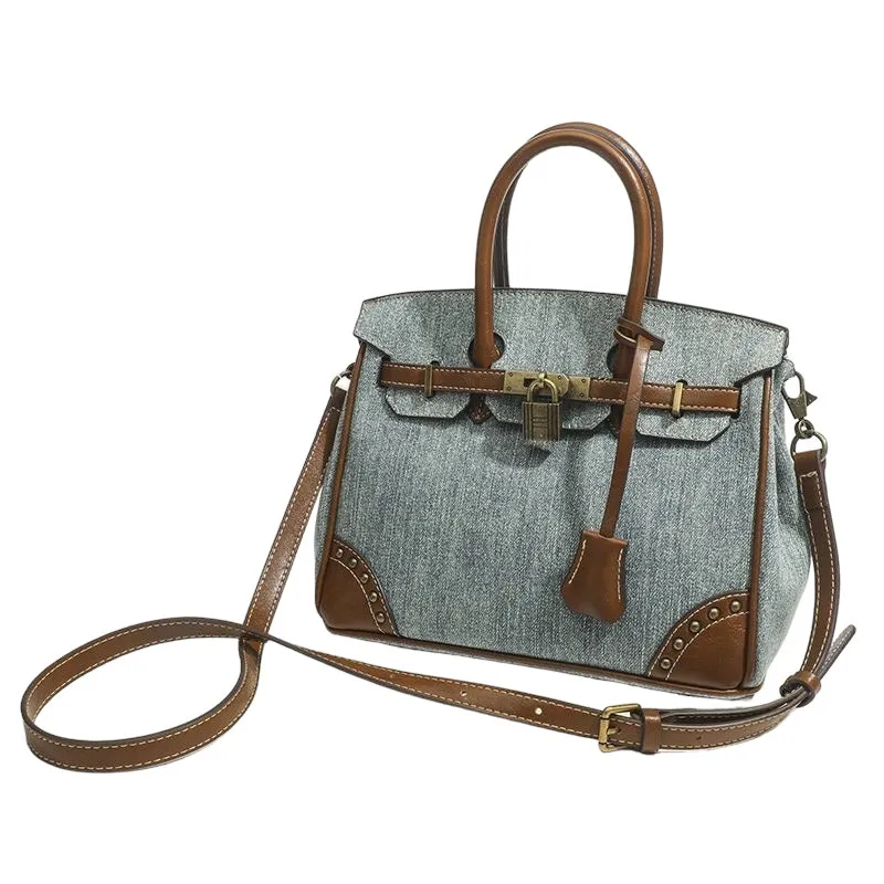 Denim Blue Leather Birkin Bag