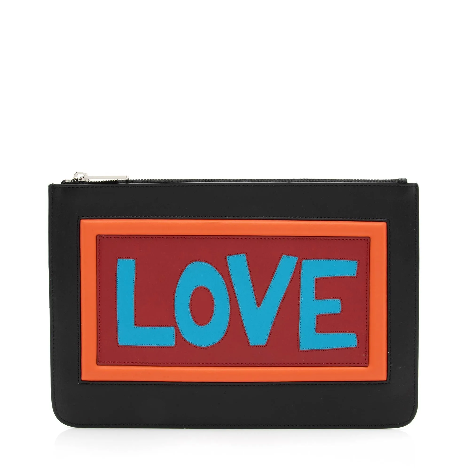 Fendi Calfskin Love Vocabulary Pouch (SHF-23921)