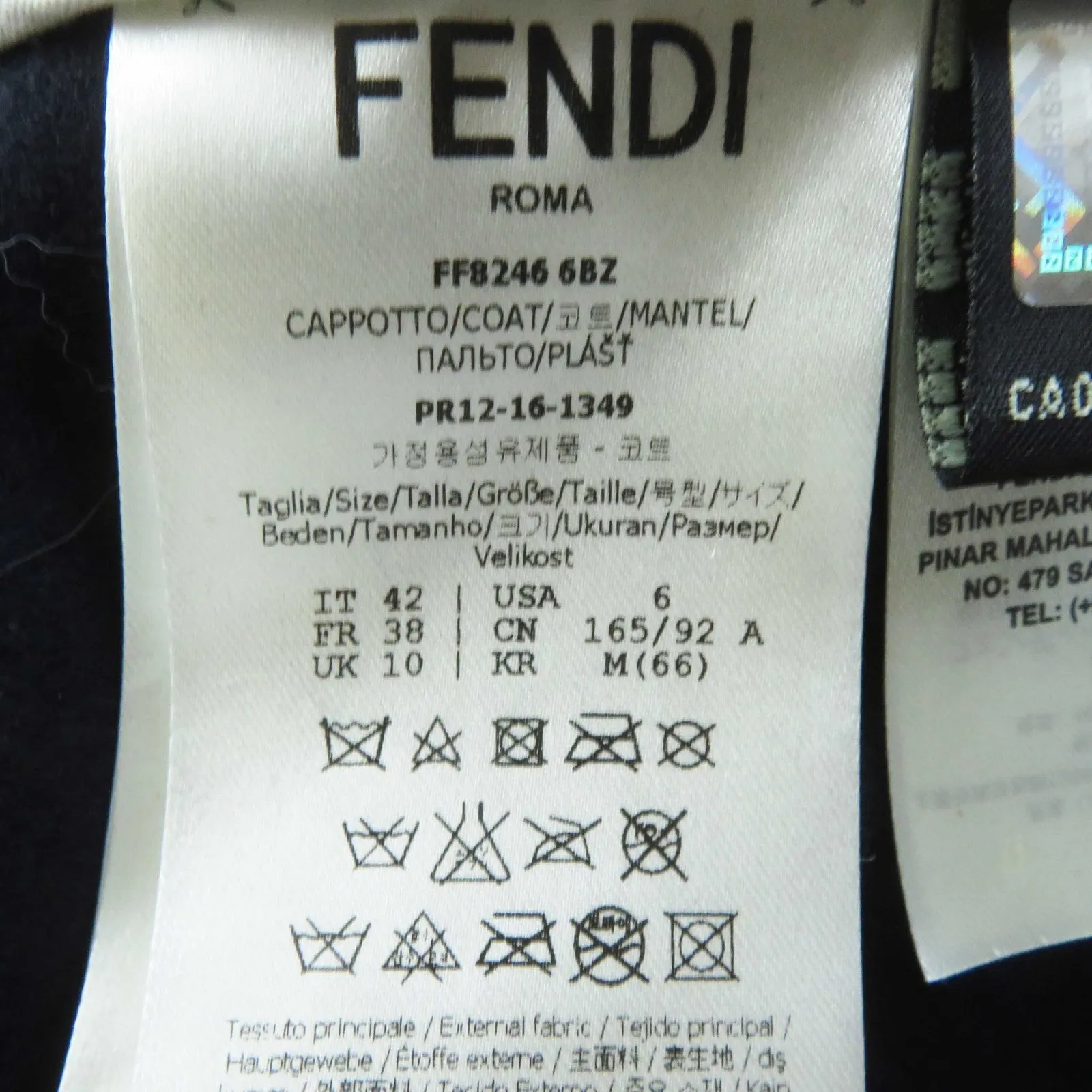 FENDI coat FF8246 wool Navy 42