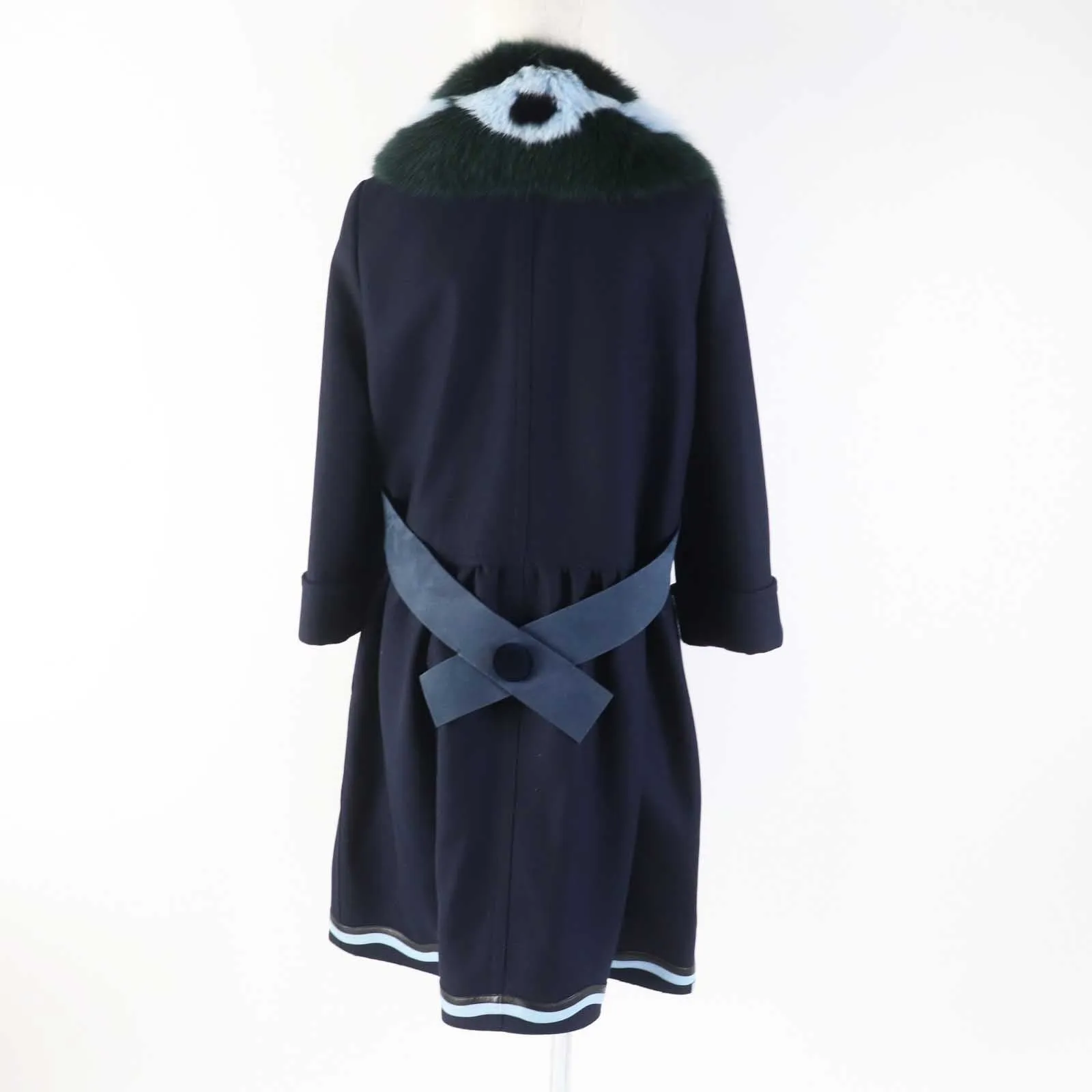 FENDI coat FF8246 wool Navy 42