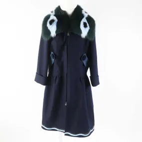 FENDI coat FF8246 wool Navy 42
