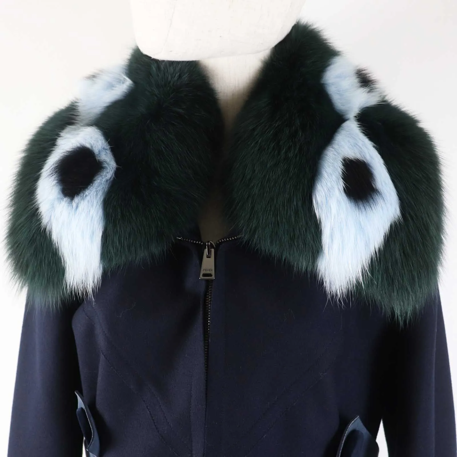 FENDI coat FF8246 wool Navy 42
