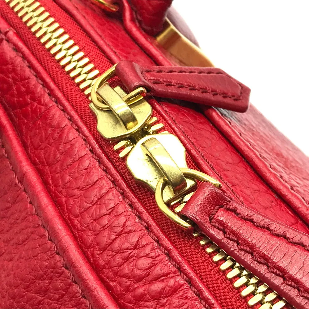 FENDI Handbag 8BL114 leather Red Mini Boston Duffel bag chameleon Women Used