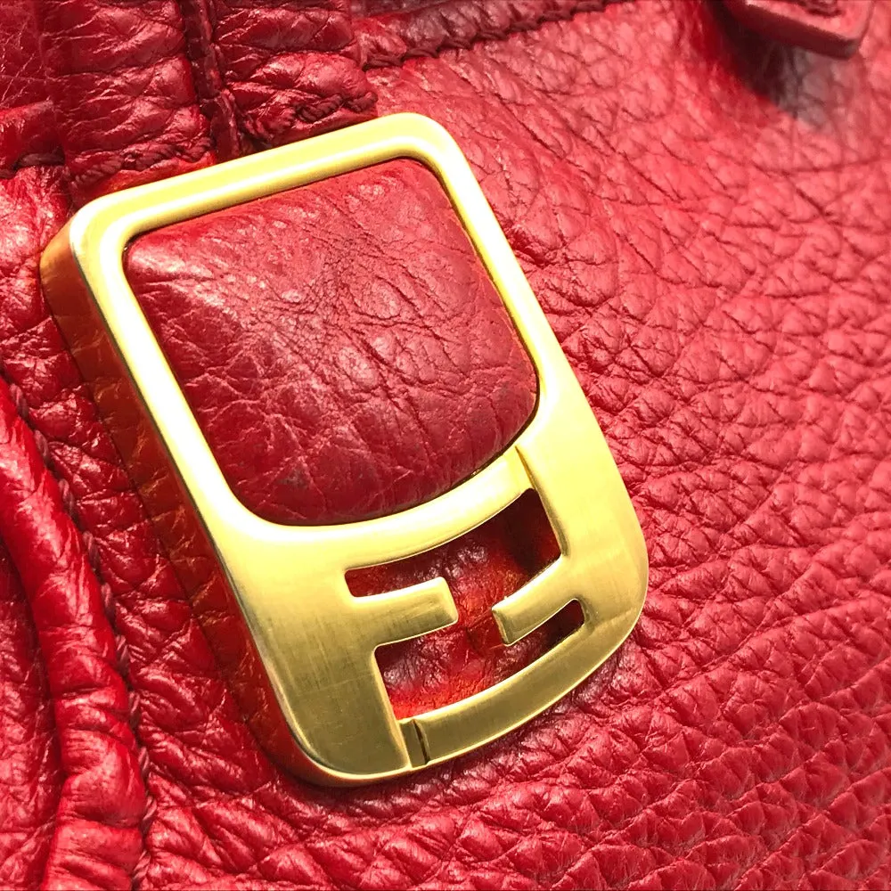 FENDI Handbag 8BL114 leather Red Mini Boston Duffel bag chameleon Women Used