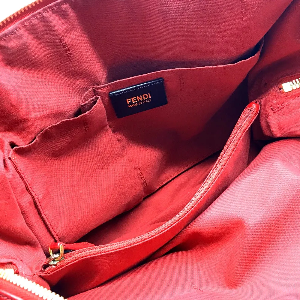 FENDI Handbag 8BL114 leather Red Mini Boston Duffel bag chameleon Women Used