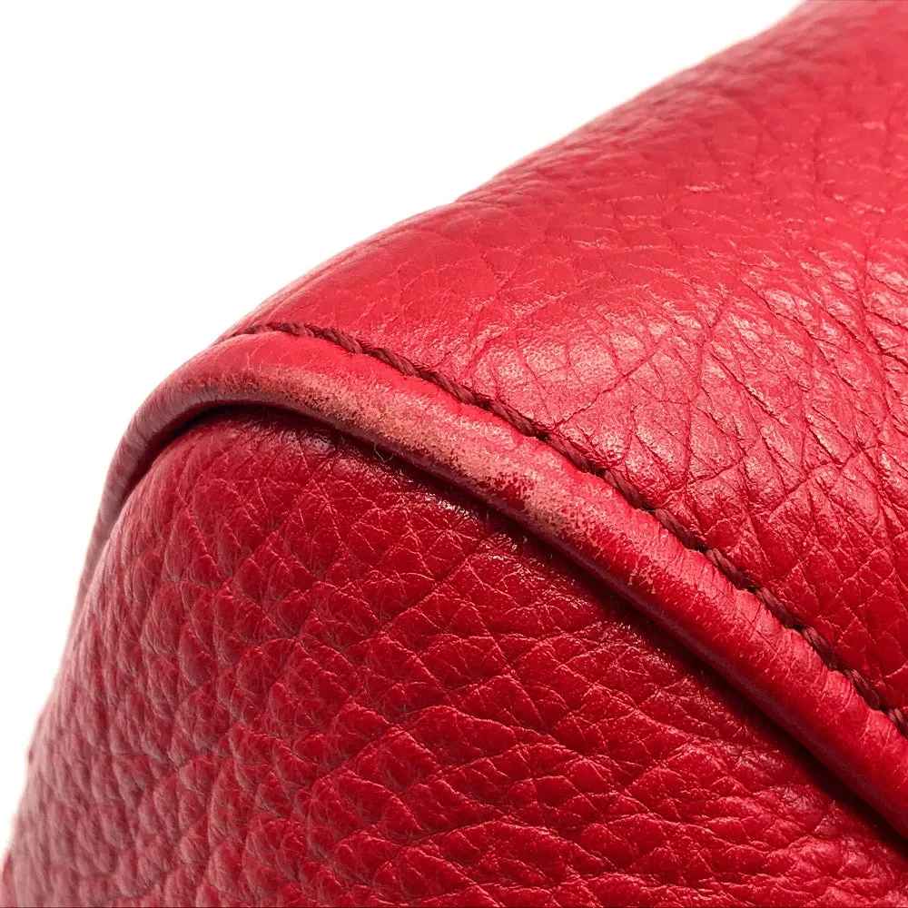 FENDI Handbag 8BL114 leather Red Mini Boston Duffel bag chameleon Women Used