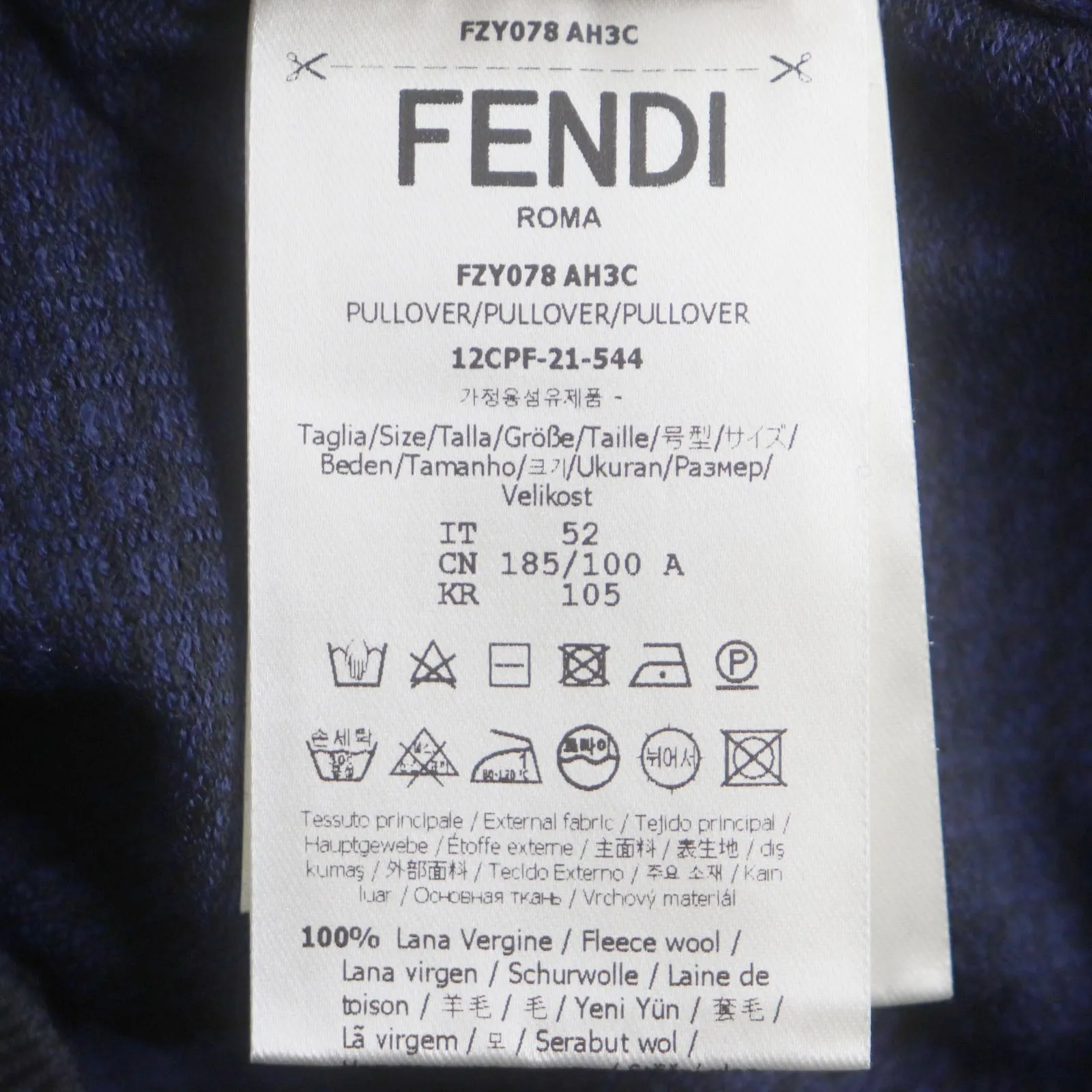 FENDI knit FZY078 wool Navy 52