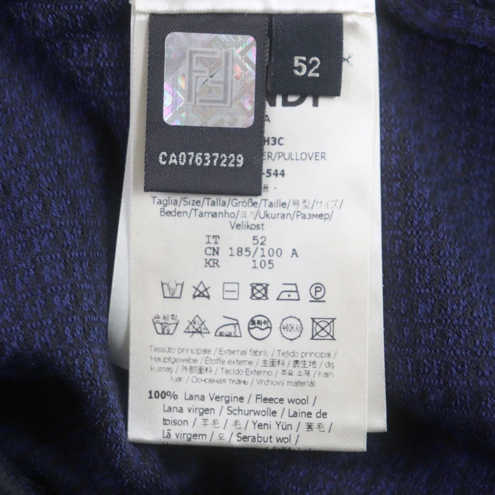 FENDI knit FZY078 wool Navy 52