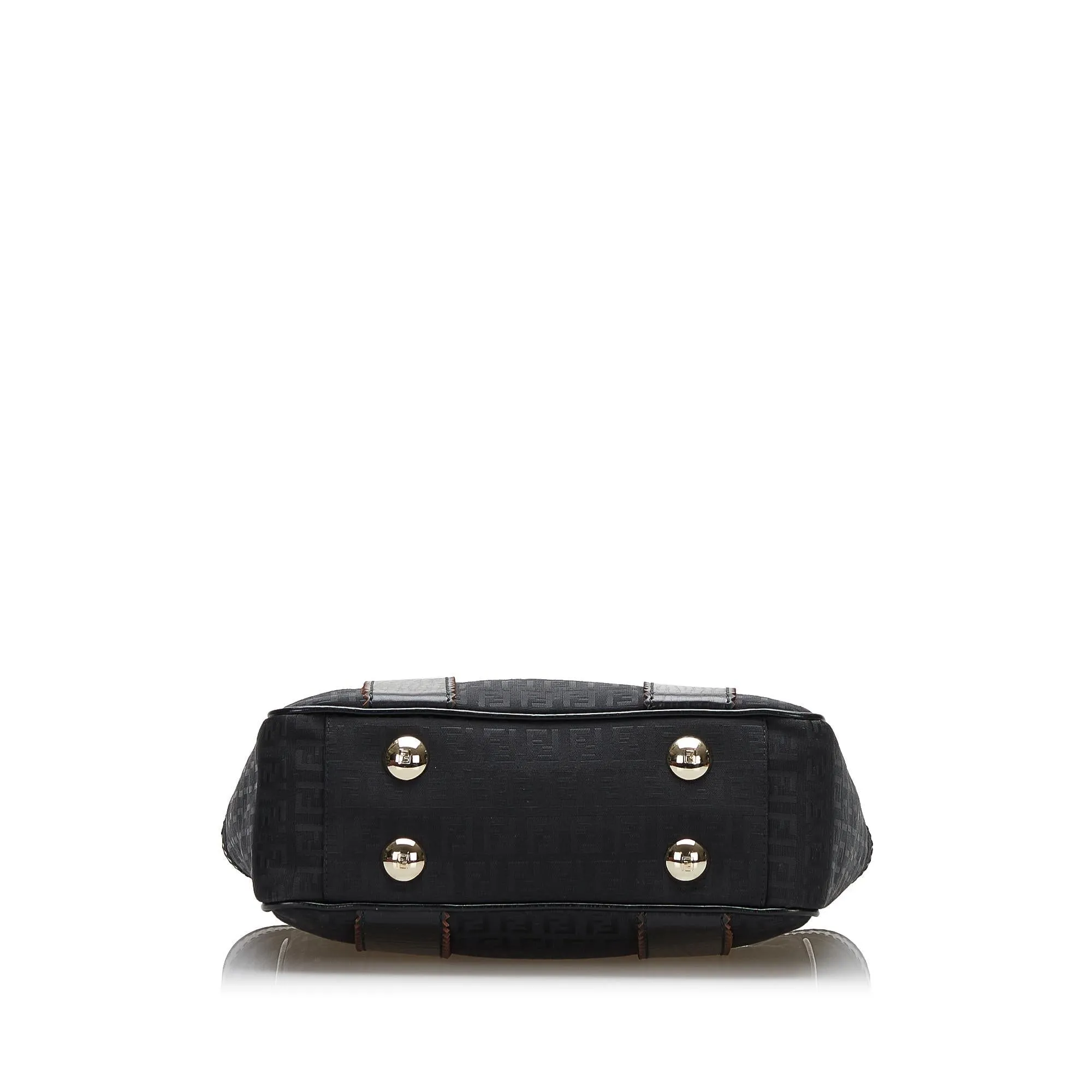 Fendi Leather-Trimmed Zucchino Tote (SHG-36075)