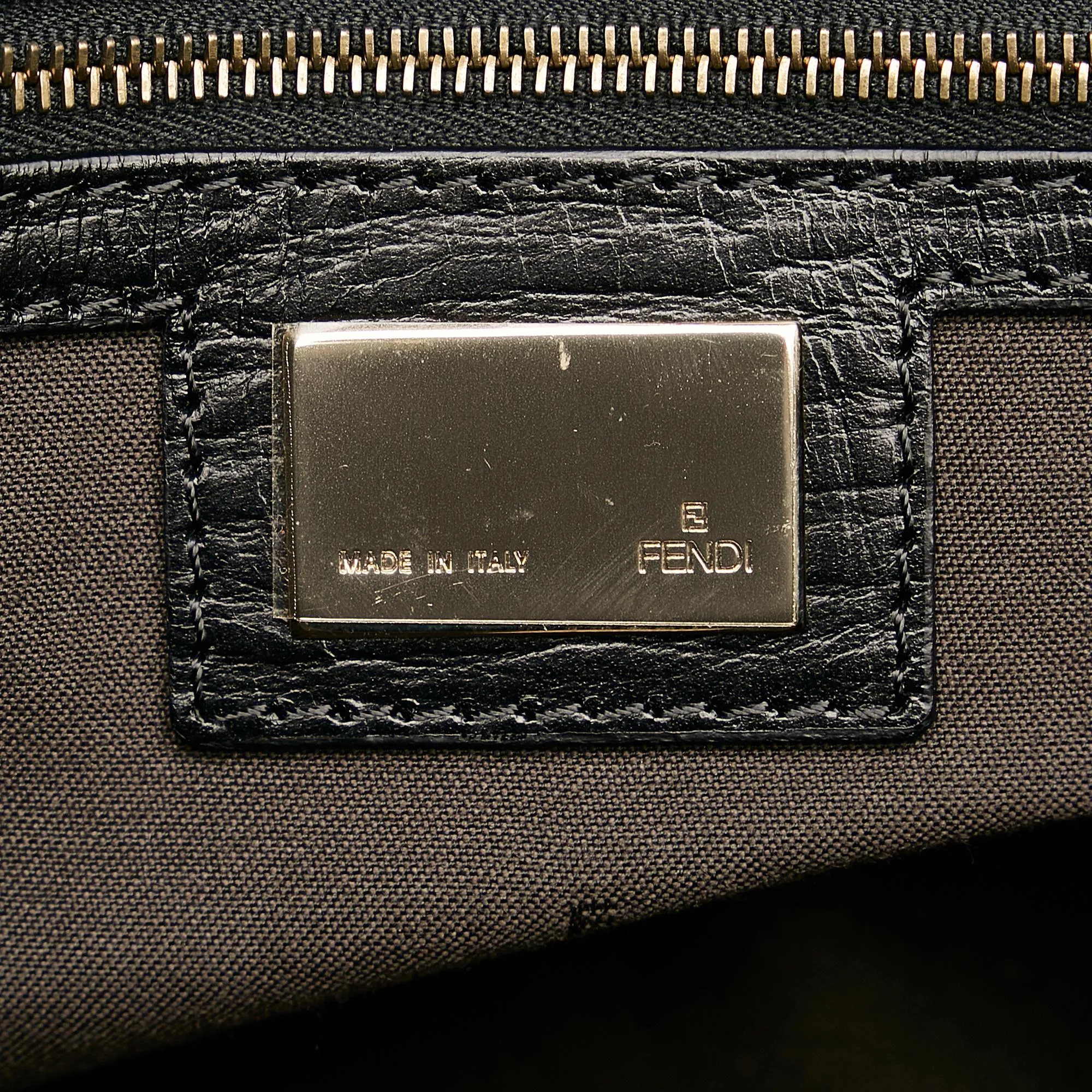 Fendi Leather-Trimmed Zucchino Tote (SHG-36075)