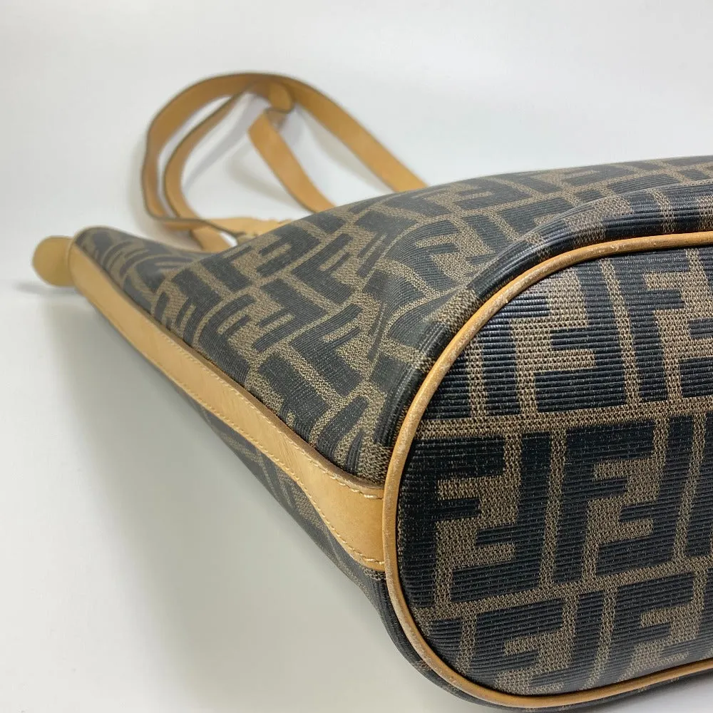 FENDI Tote Bag PVC / Leather Brown Zucca Pattern