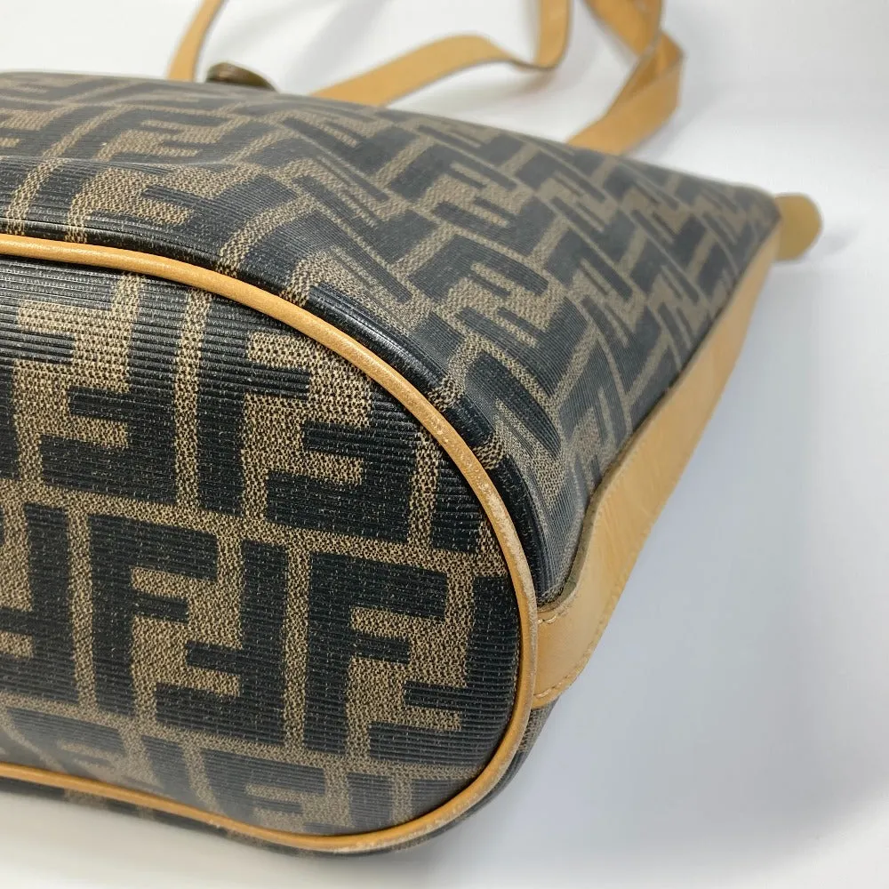FENDI Tote Bag PVC / Leather Brown Zucca Pattern