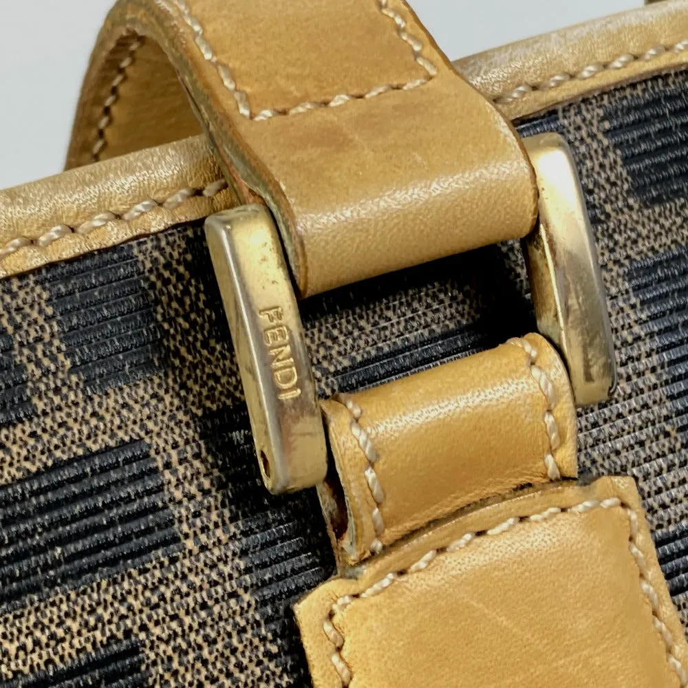 FENDI Tote Bag PVC / Leather Brown Zucca Pattern