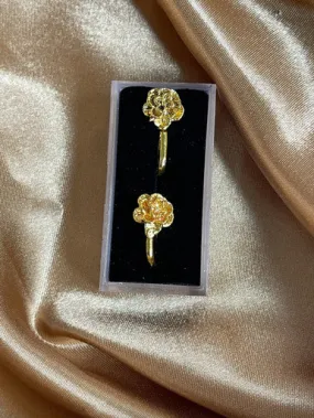 Gold Vintage Color Daisy Flower Nose Cuff Clip-On Jewelry