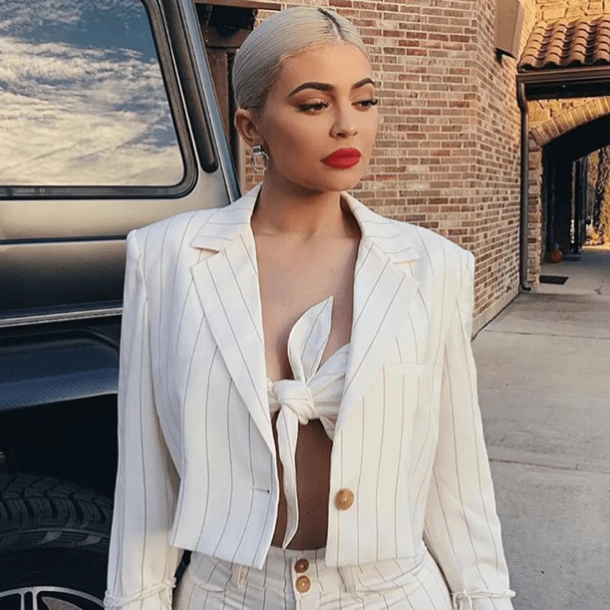Kylie Jenner in Linked Hoops