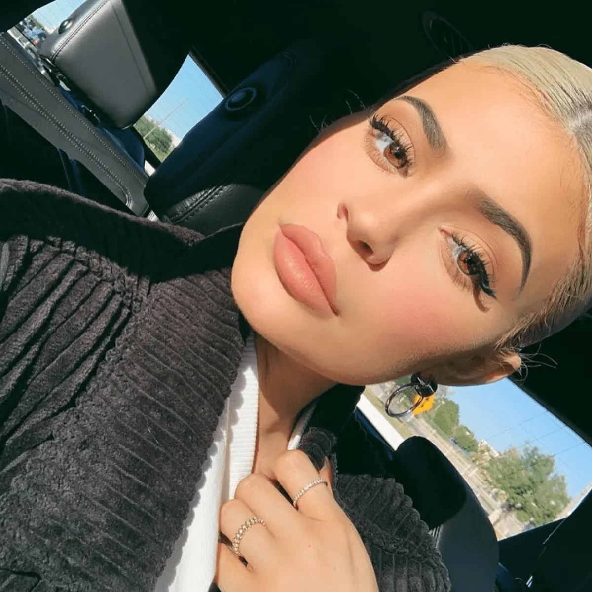 Kylie Jenner in Linked Hoops