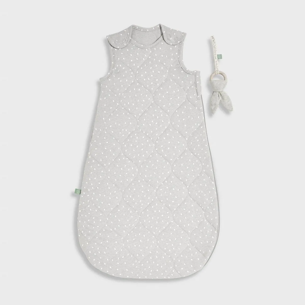 Little Green Sheep Organic Baby Sleeping Bag, 1.0 Tog - Dove Rice (6-18m)