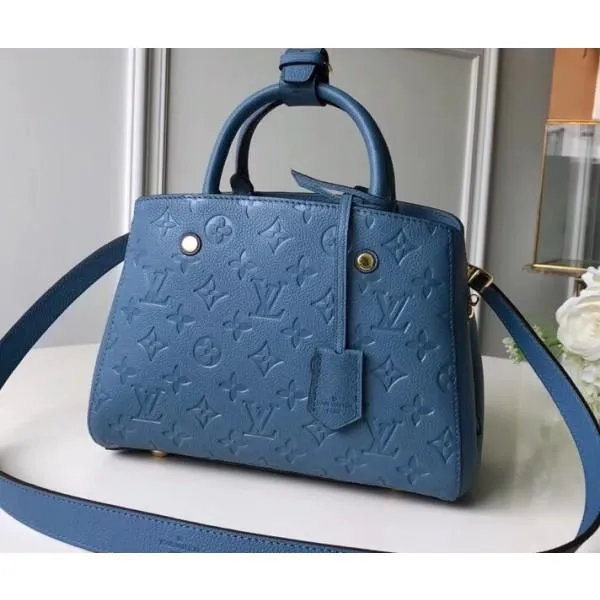 Monogram Empreinte Leather Montaigne Bb Bag M44314 Bleu Jean