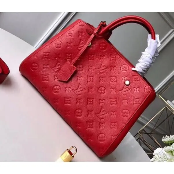 Monogram Empreinte Leather Montaigne Mm Bag M41194 Cerise