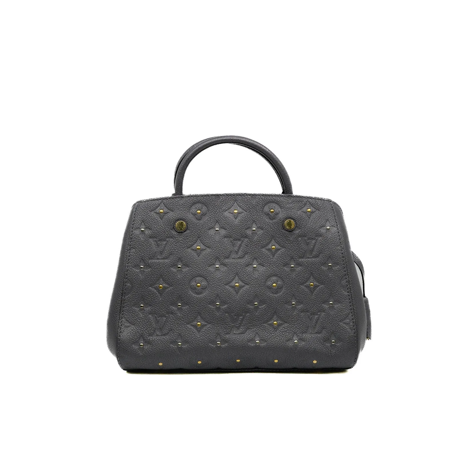 Montaigne BB Monogram Empreinte Studded Gris Silver Handbag GHW
