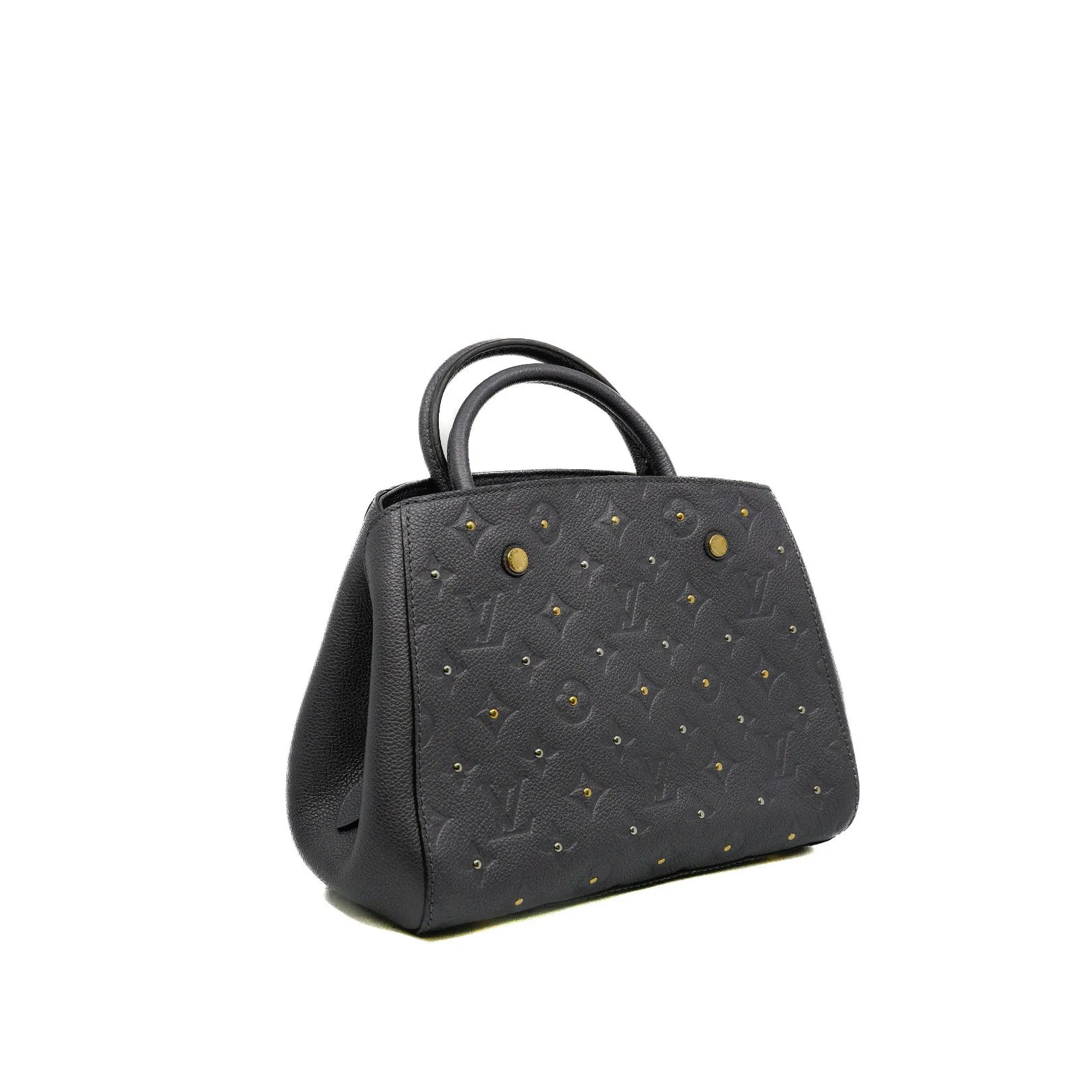 Montaigne BB Monogram Empreinte Studded Gris Silver Handbag GHW