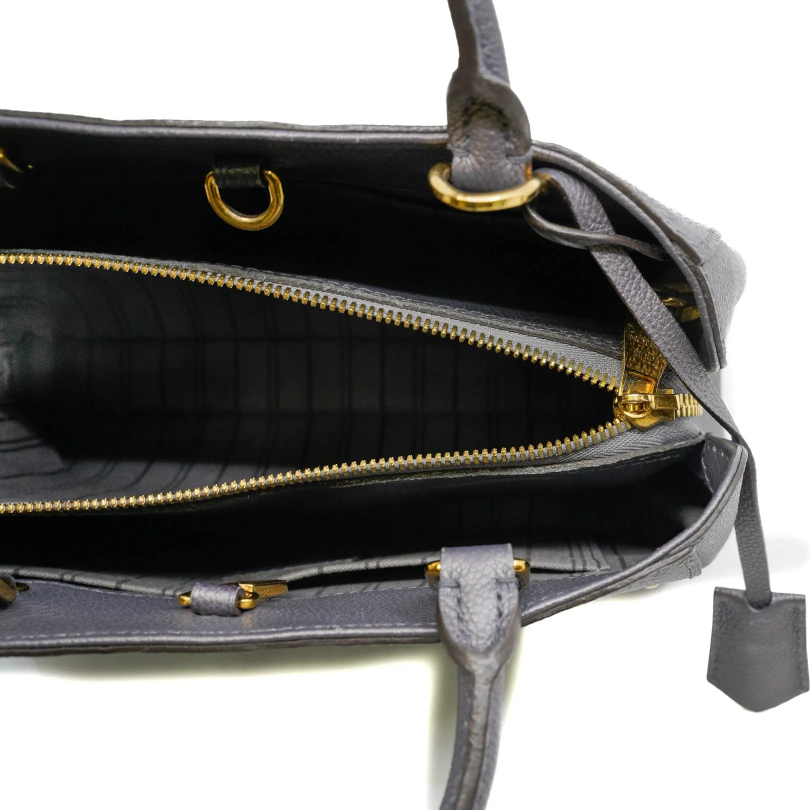 Montaigne BB Monogram Empreinte Studded Gris Silver Handbag GHW