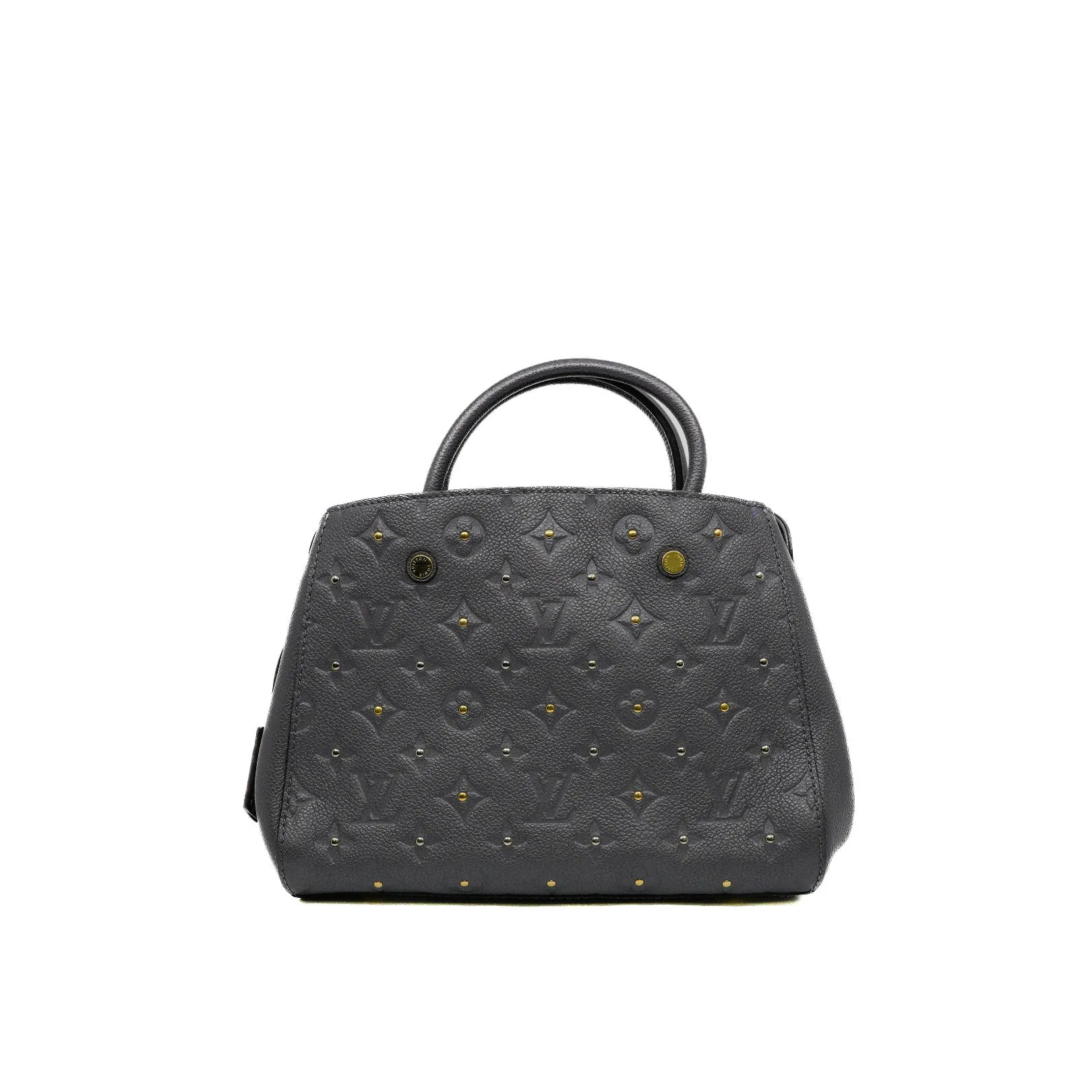 Montaigne BB Monogram Empreinte Studded Gris Silver Handbag GHW