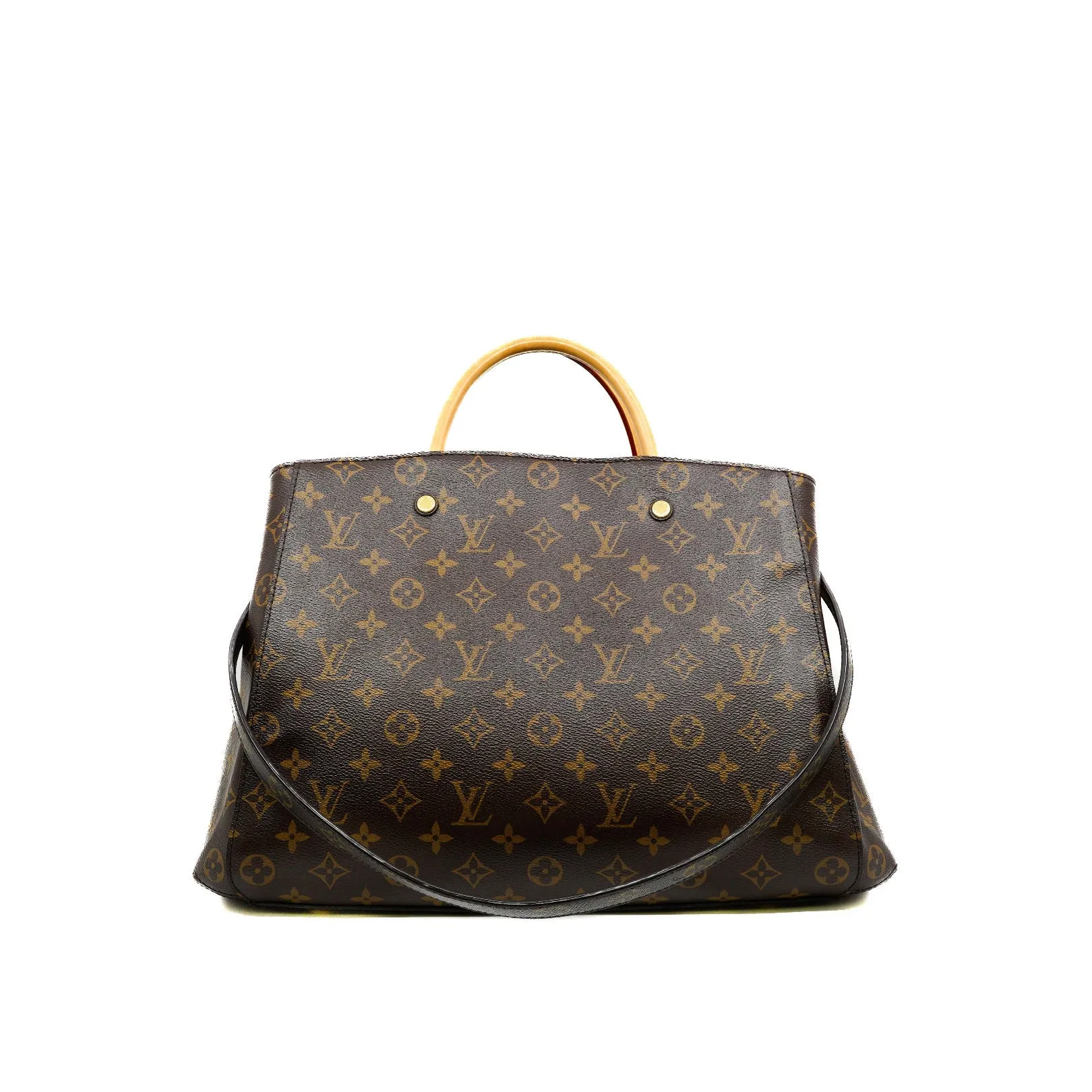 Montaigne GM Monogram Canvas Top Handle Bag GHW With Strap