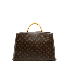 Montaigne GM Monogram Canvas Top Handle Bag GHW With Strap