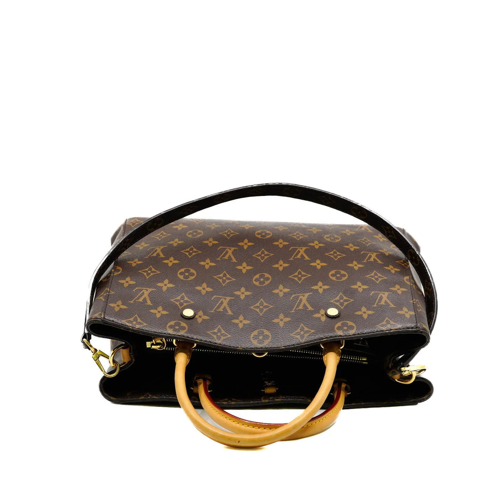 Montaigne GM Monogram Canvas Top Handle Bag GHW With Strap