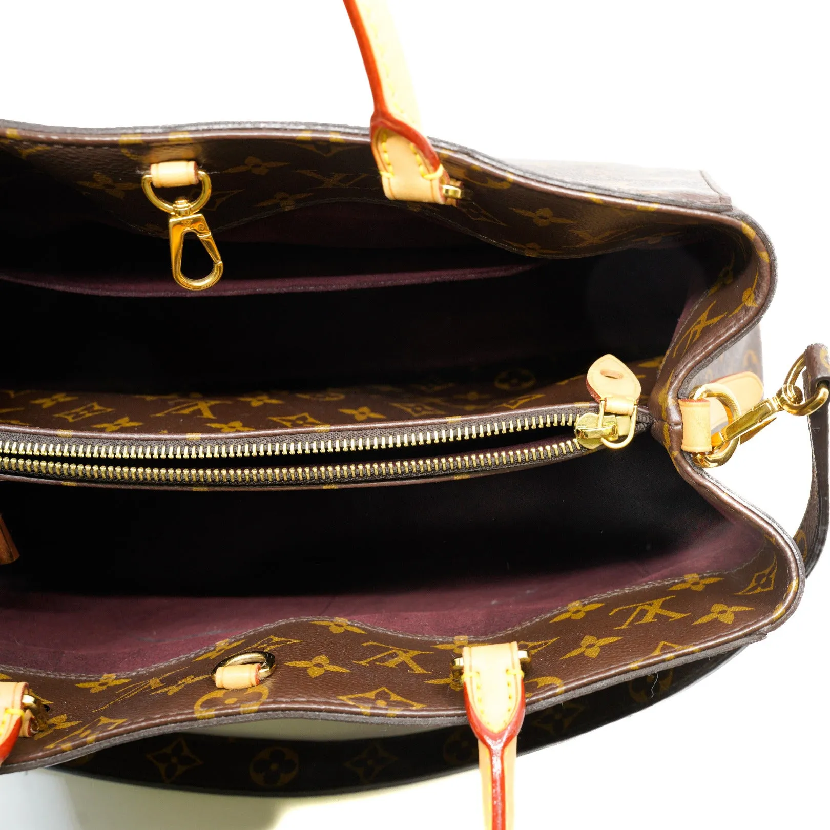 Montaigne GM Monogram Canvas Top Handle Bag GHW With Strap